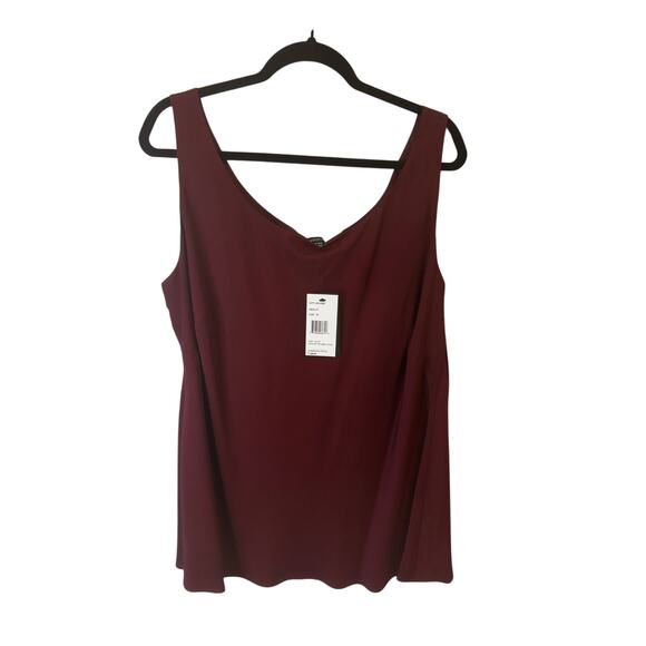 Lafayette 148 NWT 100% Silk Maroon Sleeveless Cami Top Size 18W - Picture 1 of 5